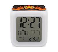 FodPand Flame Spirit Totem Alarm Clock NightLight Alarm Clock with 7 Color Changing Night Light Smart Digital Clocks Temperature Date for Heavy Sleepers Simple Operation Easy to Use