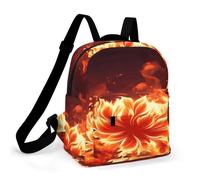 FodPand Flaming Fire Flowers Travel Backpack Daypack Laptop Bag