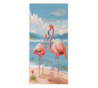 FodPand Flamingo Beach Microfiber Towels, Decorative Bath Towel Soft & Lightweight, Hand Towels Multipurpose Use for Bathroom, Pool, Gym, Spa, and Hotel Use