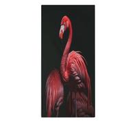 FodPand Flamingo Black Background Microfiber Towels, Decorative Bath Towel Soft & Lightweight, Hand Towels Multipurpose Use for Bathroom, Pool, Gym, Spa, and Hotel Use