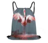 FodPand Flamingo Drawstring Backpack Gym Trip Cinch Sack for Unisex Waterproof Shoe Bags for Travel Honeycomb Fabric Drawstring Bag 16x 20 Inch for Swimming Beach