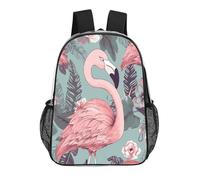 FodPand Flamingo2 17 Inch Clear Backpack Large Heavy Duty, Clear Bag for Stadium Events, See Through Backpack Transparent PVC Or Work, Sporting Events And Gym