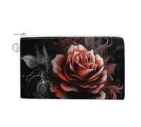 FodPand Flat Rose Wallet for Women Men, Coin Purse Compact, Card Holder Multi-Purpose for Coins, Cosmetics, Invoice