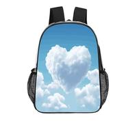 FodPand Floating in The Sky 17 Inch Clear Backpack Large Heavy Duty, Clear Bag for Stadium Events, See Through Backpack Transparent PVC Or Work, Sporting Events And Gym