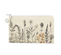 FodPand Floral Herbs Botanical Engraving Wallet for Women Men, Coin Purse Compact, Card Holder Multi-Purpose for Coins, Cosmetics, Invoice