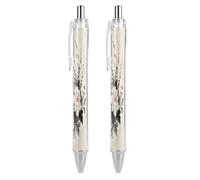 FodPand Floral Mandala Ballpoint Pens Fine Point Smooth Writing Pen Retractable Ball Point Pens 0.5mm Black Ink Pen Office Supplies Gifts for Men Women 2 PCS