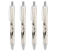 FodPand Floral Mandala Ballpoint Pens Fine Point Smooth Writing Pen Retractable Ball Point Pens 0.5mm Black Ink Pen Office Supplies Gifts for Men Women 4 PCS