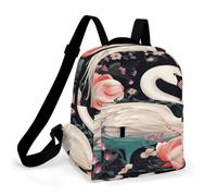 FodPand Floral Swan Travel Backpack Daypack Laptop Bag
