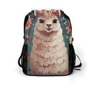 FodPand Flower Alpaca Gym Bag Backpack Drawstring Backpack | String Bags for Women Men Backpack with Shoes Compartment for Sports Gym Travel Swimming Beach
