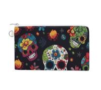 FodPand Flower Cactus Sugar Skull Wallet for Women Men, Coin Purse Compact, Card Holder Multi-Purpose for Coins, Cosmetics, Invoice