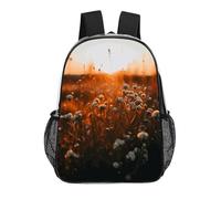 FodPand Flowers in The Sunset 17 Inch Clear Backpack Large Heavy Duty, Clear Bag for Stadium Events, See Through Backpack Transparent PVC Or Work, Sporting Events And Gym