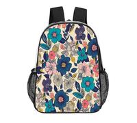 FodPand Flowers2 17 Inch Clear Backpack Large Heavy Duty, Clear Bag for Stadium Events, See Through Backpack Transparent PVC Or Work, Sporting Events And Gym
