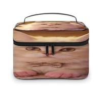 FodPand Fluffy Paws Sweetheart Makeup Bag with Makeup Brush Compartment Cosmetic Bag with Handle And Zipper Portable Organizer Bag for Daily, Camping, Traveling, Hotel