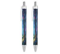 FodPand Fluorescent Forest Ballpoint Pens Fine Point Smooth Writing Pen Retractable Ball Point Pens 0.5mm Black Ink Pen Office Supplies Gifts for Men Women 2 PCS