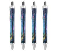 FodPand Fluorescent Forest Ballpoint Pens Fine Point Smooth Writing Pen Retractable Ball Point Pens 0.5mm Black Ink Pen Office Supplies Gifts for Men Women 4 PCS