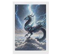 FodPand Flying Dragon Diamond Painting Kits for Adults Beginners 8x12 Full Drill Diamond Art with DIY Tools Round 5d Diamonds Dots Crafts Gem Art Paint by Diamonds for Home Wall Decor Relaxing Gift