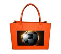 FodPand Football Soccer Felt Tote Bag Reusable Large Handbag | Foldable Grocery Shopping Bag for Women Men, Daily Commute, Work,Travel, Lightweight, Christmas Gift Bags