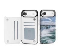 FodPand for iPhone 17 Wallet Case with Card Holder, PU Leather Kickstand Flip Protective Cover Niagara Falls iPhone 17 Air Case Shockproof Phone Cases for Women Men