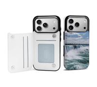 FodPand for iPhone 17 Wallet Case with Card Holder, PU Leather Kickstand Flip Protective Cover Niagara Falls iPhone 17 Pro Case Shockproof Phone Cases for Women Men