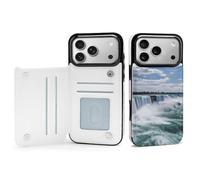 FodPand for iPhone 17 Wallet Case with Card Holder, PU Leather Kickstand Flip Protective Cover Niagara Falls iPhone 17 Pro Max Case Shockproof Phone Cases for Women Men