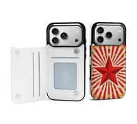 FodPand for iPhone 17 Wallet Case with Card Holder, PU Leather Kickstand Flip Protective Cover Vintage Circus Background iPhone 17 Pro Case Shockproof Phone Cases for Women Men