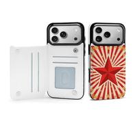 FodPand for iPhone 17 Wallet Case with Card Holder, PU Leather Kickstand Flip Protective Cover Vintage Circus Background iPhone 17 Pro Max Case Shockproof Phone Cases for Women Men