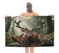 FodPand Forest Wildlife Beach Towel Quick Dry Bath Towels Lightweight Sand Free Pool Bath Shower Towels 31X51 Oversized Beach Blanket for Swimming Travel Favors Birthday Vacation Gift