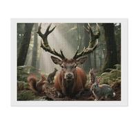 FodPand Forest Wildlife Diamond Painting Kit for Adults 5D DIY Diamond Art with Sparkling Gems Round Drill Complete Set Paintings for Beginners Unique Wall Decor Gift 12"x16"