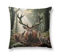FodPand Forest Wildlife Throw Pillow Covers 16 "x16 Decorative Plush Pillowcase with Hidden Zipper Double-Sided Boho Farmhouse Cushion Case for Sofa Bed Chair, Holiday Decor, Home Gift