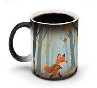 FodPand Fox_adventure Color Changing Mugs Funny Heat Sensitive Ceramic Coffee Mugs Temperature Changing Mug Novelty Magic Cup Gift for Coffee Lover 11 Oz