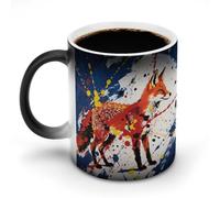 FodPand Fox Art Color Changing Mugs Funny Heat Sensitive Ceramic Coffee Mugs Temperature Changing Mug Novelty Magic Cup Gift for Coffee Lover 11 Oz