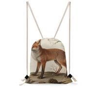 FodPand Fox Drawstring Backpack Sports Gym Bag Drawstring Bags Foldable Backpacks for Women Men
