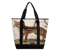 FodPand Fox Insulated Cooler Bag Reusable Grocery Tote Bags Transport Large Lunch Purser for Work Picnic Hiking