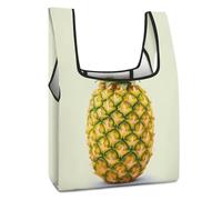 FodPand Fresh Pineapple Shopping Bags Foldable Grocery Bags Heavy Duty Reusable Tote Bag Large Cute Cloth Gift Bag Washable Storage Pouch for Market Holiday Camping Traveling