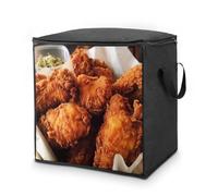 FodPand Fried Chicken Nuggets Storage Bins 70L Large Capacity Clothes Storage Bags with Handles, Blanket Organizer Heavy Duty Closet Organizers for Clothing Comforters Pillows Bedding