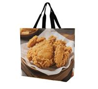 FodPand Fried ChickenTote Bag for Women Foldable Beach Bag Reusable Grocery Bags Crossbody Shoulder Bags
