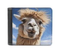 FODPAND Funny Alpaca Llama Leather Wallet Extra Capacity Bifold Wallet Slim Minimalist Front Pocket Wallets Credit Card Holder