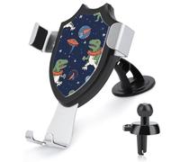 FODPAND Funny Astronaut Dinosaur Rocket Car Phone Holder Mount for Dashboard Vertical Air Vents Cell Phone Stand 360° Rotation Car Mount Stable Clip with Anti-Shake Car Accessories