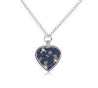 FodPand Funny Astronaut Dinosaur Rocket Heart Urn Necklace for Ashes Pendant Personalized Pet Cremation Jewelry Memorial Necklace Keepsake Jewelry Urn Locket Pendant for Pet Lovers & Gift