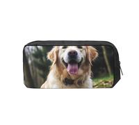 FodPand Funny Golden Retriever Pencil Case Large Capacity Pencil Pouch With Zippers Portable Waterproof Pencil Bag Makeup Pouch Cosmetic Bag For Women Men