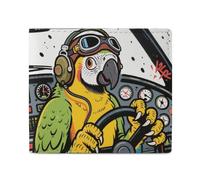 FodPand Funny Pets Bifold Wallet for Men Women, 4.3"x3.7" Compact Leather Wallet with ID Window & Coin Pocket, Slim Minimalist Card Holder for Daily Carry & Travel