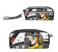 FodPand Funny Pets Pencil Pouch Mini Makeup Bag with Handle - 7.8x3.9x2.1 Inches Durable Waterproof PU Leather, Large Capacity Portable Pencil Case for Office, Travel