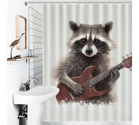 FodPand Funny Raccoon Bathroom Shower Curtains Waterproof Bath Curtain with 12 Hooks 7 Rust Proof Metal Grommets Holes Washable Fabric Cloth Rain Curtain Cover Bathtub Shower Enclosure Decor