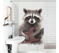 FodPand Funny Raccoon Bathroom Shower Curtains Waterproof Bath Curtain with 12 Hooks 7 Rust Proof Metal Grommets Holes Washable Fabric Cloth Rain Curtain Cover Bathtub Shower Enclosure Decor
