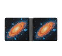 FodPand Galaxy Spiral Nebula Wallet for Men Leather Bifold Wallet Front Pocket Wallets Card Holder Wallets Money Clip