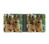 FodPand German Shepherd Dogs Wallet Slim Minimalist Men Wallet Durable Portable Bifold Purse PU Passcase
