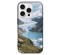 FodPand Glacial U Valley Lake Phone Case for iPhone 16 Tempered Glass Hard Phone Protective Cover Anti-Scratch Shockproof Minimalist Aesthetic Case for Women & Men Black