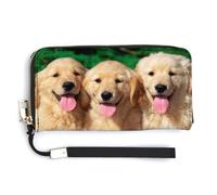 FodPand Golden Retriever Dogs Puppies Pets Long Wallet Multi-card Slot Wallet Large Capacity Long Purse Zip Wristlet Purse,Women Men