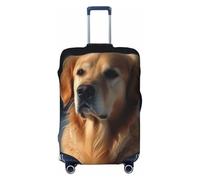 FodPand golden retriever Travel Luggage Cover Elastic Suitcase Cover Protector Anti-Scratch Luggage Protector Universal Washable Travel Sleeve Baggage Case Fits 18-32 Inch Suitcase, Black, S