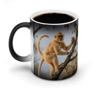 FodPand Golden Snub-Nosed Monkey Color Changing Mugs Funny Heat Sensitive Ceramic Coffee Mugs Temperature Changing Mug Novelty Magic Cup Gift for Coffee Lover 11 Oz